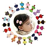 Shemay 2-3 inch Grosgrain Ribbon Tiny Boutique Hair Bows Alligator Clips For Baby Girls Toddlers Kids Barrettes
