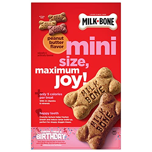 MilkBone Original Dog Treats Biscuits, Peanut Butter Variety Pack, Mini Treats, 15 Ounces (Pack