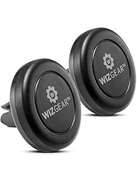 Magnetic Mount, WizGear [2 PACK] Universal Air Vent Magnetic Car Mount Phone Holder, for Cell Phones and Mini Tablets with Fast Swift-Snap Technology, With 4 Metal Plates