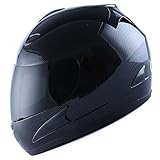 WOW Motorcycle Street Bike Full Face Helmet Carbon Fiber Black