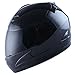 WOW Motorcycle Street Bike Full Face Helmet Carbon Fiber Black