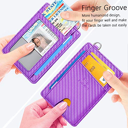 FurArt Slim Minimalist Wallet, Front Pocket Wallets, RFID Blocking, Credit Card Holder with Disassembly D-Shackle