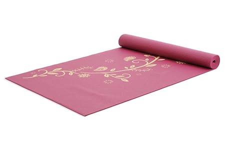 Yogistar Yogamatte basic Indian Flower - rutschfest - Bordeaux
