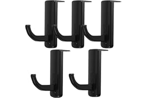 Alipis 5Pcs Headphone Stand, Monitor Headset Holder Adhesive Plastic Headphone Hanger Hooks Desk Headset Holder (Black)