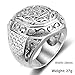 Trendsmax 316L Stainless Steel Signet Ring Carved Cross Crown Silver Tone Finger Ring Gothic Cool Size 9