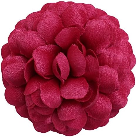 Sara Monica, Men's Flower Lapel Pin Boutonnieres, 2" (5cm) Mum: Made in the USA (Fuchsia)