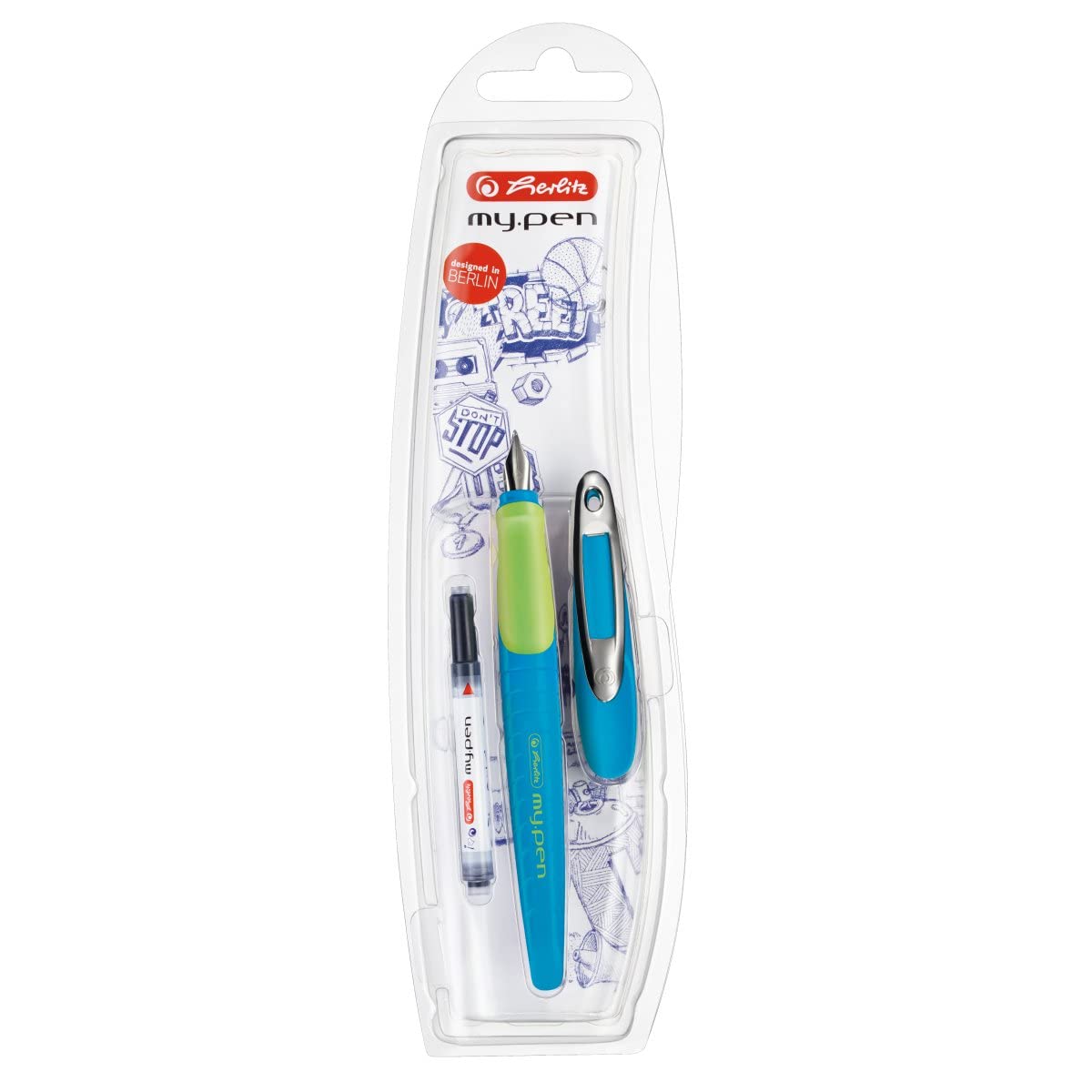 Herlitz my.pen M-Nib Fountain Pen - light blue / green — image 1