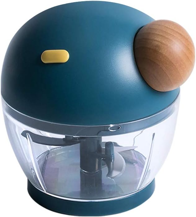Jordan & Judy Veggie Chopper Hand Powered, Manual Mini Pull Chopper Masher, Portable Small Food Dicer Mincer Mixer Blender, Processor for Garlic Chili Nuts Mincer/Grinder, Baby Food Maker Blue