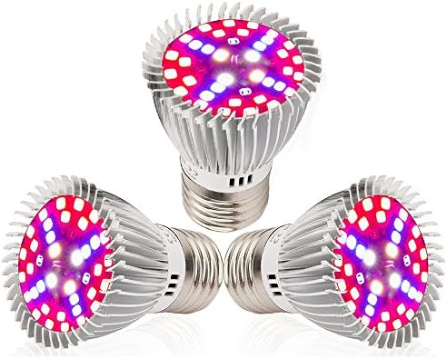 Muizlux Led Plant Growing light Bulb E26 Plant lamp for indoor gardening Hydropoics Organic Soi Greenhouse(3pcs)