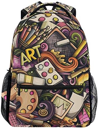 CANCAKA Cartoon Cute Doodles Hand Drawn Artist 16" Theme Laptop bag Lightweight Rucksack Backpack Daypack bags Cute for School