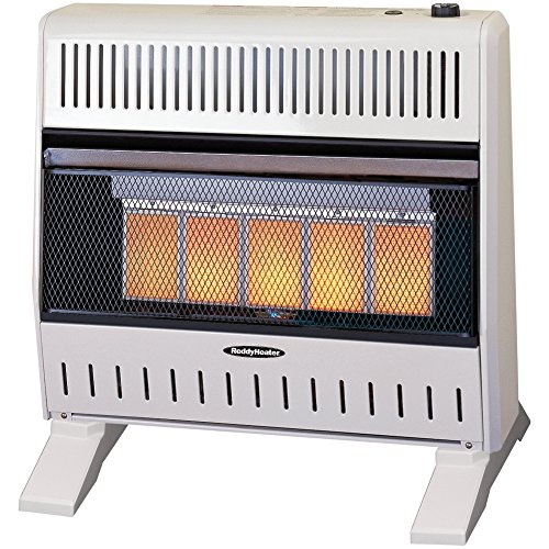 Sure Heat IWH26IRNG 5 Ceramic Plaque IR Wall or Floor Heater with Thermostat Blower Natural Gas, 26K BTU, Beige/Tan