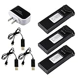 Creation 3Pcs Foldable RC Quadcopter, 3.7V 900mAh 30C Lipo Battery Kits for VISUO XS809W XS809HW X809 XS809C FPV Drone