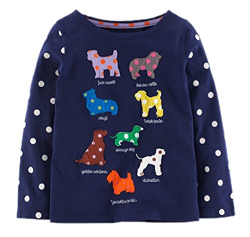 Fiream Girls' Cotton Crewneck Solid Long Sleeve T-shirt(7465TZ,2T)