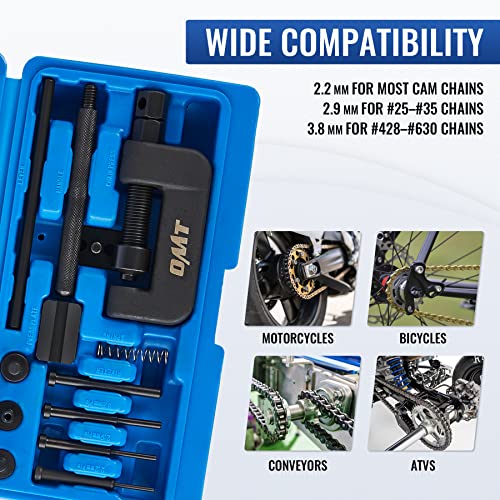 OMT Chain Breaker, 19pc Chain Brake Tool Kit with C Frame 3 Anvils 5