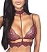 Women's Crop Tops Lace Choker Sheer Bralette Bustier Unpadded Bra Lingerie