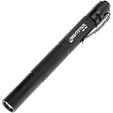 Nightstick MT-100 Mini-TAC Metal LED Flashlight-2 AAA, 5.4-Inch, Black | Compact AAA pocket utility penlight - Machined metal gripping surfaces - Includes deep carry pocket clips