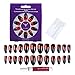 Ejiubas 24 Pcs Metalic Red and Black Color Changing Full Cover Medium Talone False Nail Tips