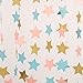 ZOOYOO Paper Five-Pointed Star Garland Dots Hanging Decor, Five-Pointed Star Event & Party Supplies,2'' high,9.8-feet Golden Light Blue Pink,2pcs primary