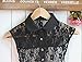Magik Choker Necklace Unisex Women Peter Pan Detachable Lapel Shirt Fake False Collar (Lace Shirt Collar-Black)