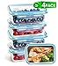 [4 Pack]Glass Meal Prep Containers with Lid Airtight Food Storage Containers-Microwave,Oven and Freezer Safe Bento Boxes-Portion Control Glass Lunch Continers Food Container