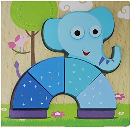 Cartoon Wooden 3D Puzzle Jigsaw Wooden Toys For Children (Elephant)