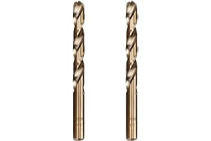 Hymnorq 2-Piece M35 Cobalt Drill Bit Set, 7/16 Inch – Fully Ground, 135° Split Point, Dual Twist Flute, Bronze Finish, Chamfe
