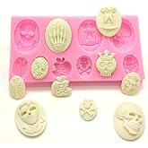 FOYARA Halloween Skull Skeleton Fondant Silicone Cake Decoration Mould Chocolate Mould Sugar Icing Gumpaste Kitchen DIY Baking Tools