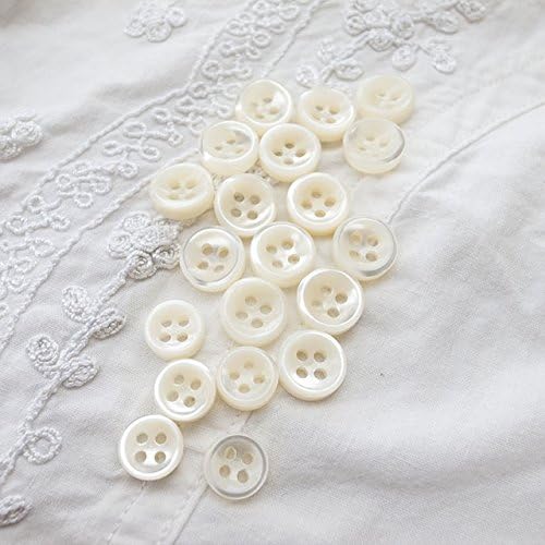 Takashima Trocas Shell Buttons,#BT131 Four-Hole,9mm(3/8'')5Pieces&10mm(3/8'')15Pieces
