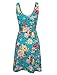 TAM WARE Womens Casual Fit and Flare Floral Sleeveless Dress TWCWD054-GREEN-US M