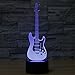 SUPERIORVZND 3D Music Electric Guitar Night Light Remote Control Power Touch Table Desk Optical Illusion Lamps 16 Color Changing Lights Home Decoration Xmas Birthday Gift