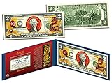 Chinese Zodiac YEAR OF THE SNAKE Colorized $2 Bill US Legal Tender Lucky Money by Merrick Mint