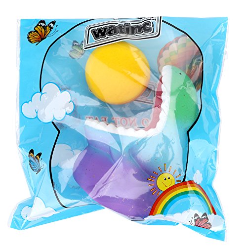 image for WATINC 2pcs Large Squishies 6.5In Green Head Big Mouth Dinosaur Slow R