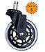 Office Chair Wheels Replacement Set of 5. Strongest Heavy Duty Office Chair Caster Wheels For Your Desk Chair. Smooth, Quiet Rolling Casters Perfect For Hardwood Floors, Carpet, Laminate and Tile