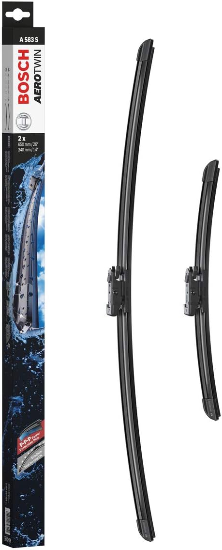 Bosch Wiper Blade Aerotwin A583S, Length: 650mm/340mm - Set of Front Wiper Blades - Only for Left-Hand Drive (EU)