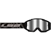 LS2 Helmets Charger Pro Motorcycle OTG Goggle (Black with Silver Iridium Lens)