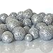 BANBERRY DESIGNS Silver Glitter Foam Balls - About 625 Piece Set of Glittered Vase Filler - Table Scatter Decorations - Silver Party Decorations - Measure 3/8