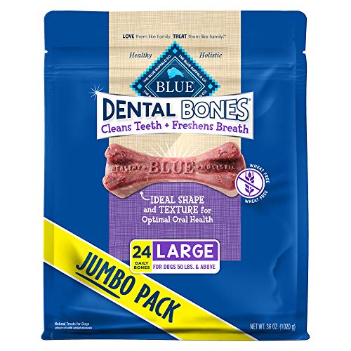 Blue Buffalo Dental Bones Large Natural Dental Chew Dog Treats Bag