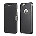 MTRONX Phone Case for Apple iPhone 6, iPhone 6s, Magnetic Ultra Folio Flip Slim Leather Twill Case Cover Pouch - Black(MG-BK)