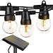 Brightech Ambience Pro - Waterproof Solar LED Outdoor String Lights - 1W Retro Edison Filament Bulbs - 27 Ft Globe Lights Create Bistro Ambience In Your Yard, Pergola - Soft White primary