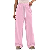 HeSaYep Women's Fleece Lined Sweatpants 2025 Winter Thermal Wide Leg Cotton Baggy Sweat Pants with Pockets