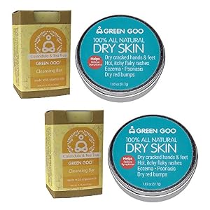 Image of Green Goo Dry Skin Large Tin & Tea Tree/Calendula Cleansing Bar, Pack of 2