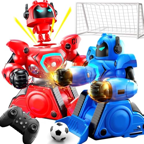 2-Pack Remote Control Fighting Robot Battle Bots Toys with Sounds & Lights - Soccer Game Mode, Suitable for Adults & Kids Ages 6 7 8 9 10 11 12+, Ideal Christmas/Birthday Gift for Boys