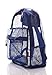 Clear Mesh Backpack For Kids Men & Women By Bravo - Large School & Travel Bag - Stylish Transparent See Through Design - Comfortable Padded Shoulder Straps - Utility Pocket & Bottle Holders (Blue)