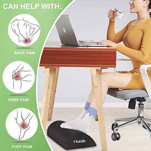 HUISILK Office Foot Rest Under Desk Chair Non Slip Footrest Cushion & Ergonomic Comfort Memory