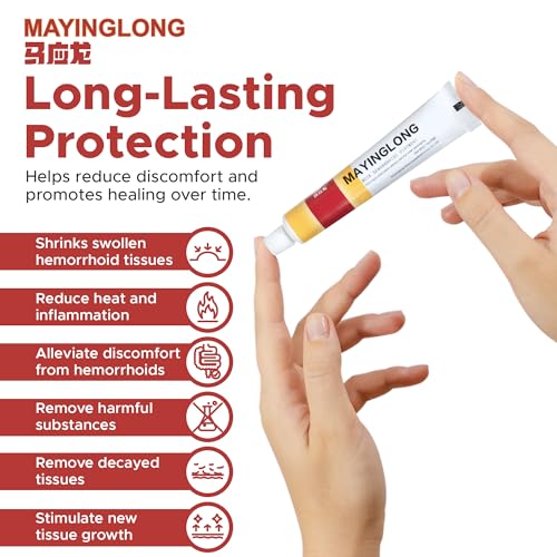 Mayinglong Musk Hemorrhoids Ointment (3 x 10g Tubes), 30g - Maximum Strength Formula for Hemorrhoidal Fast Relief, Soothes Itching, Burning & Discomfort - Fast-Acting Treatment to Shrink Swelling