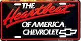 Chevy The Heartbeat of America Chevrolet Novellty Aluminum License Plate Tag -
