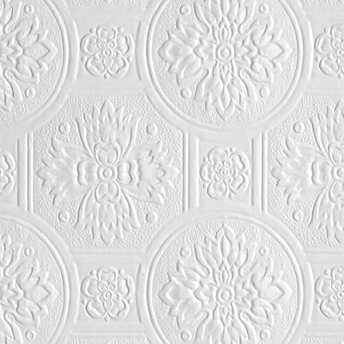E192 Anaglypta Durian Textured Paintable White Wallpaper