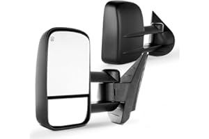 SCITOO Towing Mirrors fit 2007-2014 for Chevy Silverado for GMC Sierra 1500/2500 HD/3500 Tahoe Yukon 2008-2013 for Avalanche 1500 for Suburban 1500/2500 Power Heated Tow Mirror