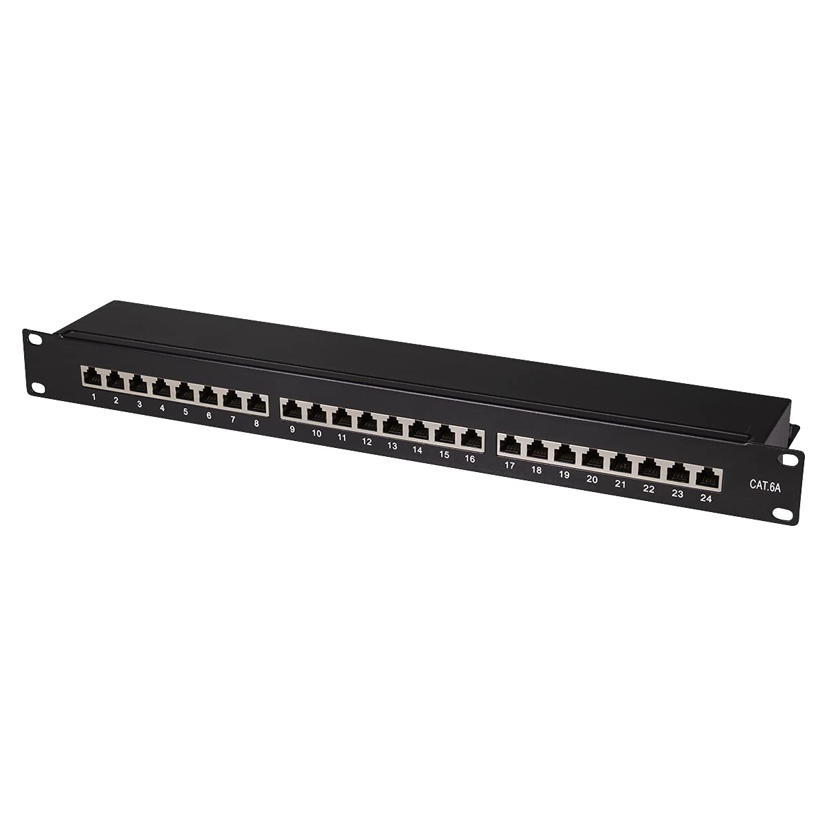 "Logilink S Panneau de brassage 19"" Cat.6A, 24 ports, noir, 1U", black