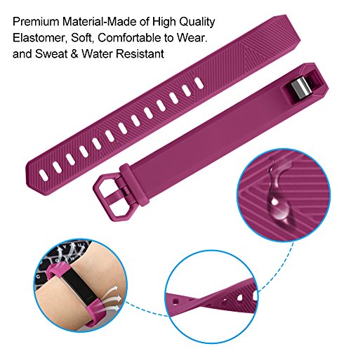 iGK Replacement Bands Compatible for Fitbit Alta and Fitbit Alta HR, Newest Adjustable Sport Strap Smartwatch Fitness Wristbands Fuchsia Large